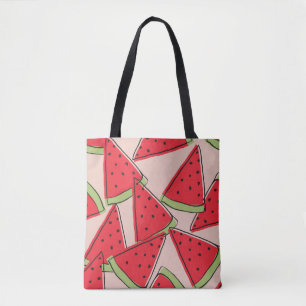 Wassermelone Scheiben Rosa Hintergrund Muster Tasche