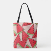 Wassermelone Scheiben Rosa Hintergrund Muster Tasche (Rückseite)