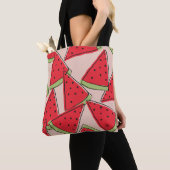 Wassermelone Scheiben Rosa Hintergrund Muster Tasche (Von Nahem)