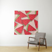 Wassermelone Scheiben Rosa Hintergrund Muster Wandteppich (Beispiel (Horizontal))