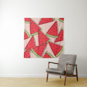Wassermelone Scheiben Rosa Hintergrund Muster Wandteppich (Beispiel)