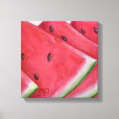 Wassermelone Scheiben - Stretchierte Canvas Print Leinwanddruck (Vorderseite)