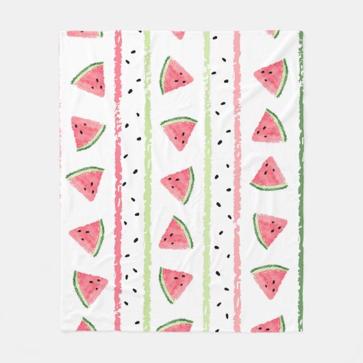 Wassermelone Scheiben: Wasserfarbe gestrichen Naht Fleecedecke (Vorderseite)