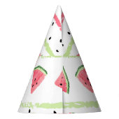 Wassermelone Scheiben: Wasserfarbe gestrichen Naht Partyhütchen (Rückseite)