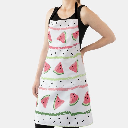 Wassermelone Scheiben: Wasserfarbe gestrichen Naht Schürze (InSitu)