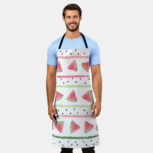 Wassermelone Scheiben: Wasserfarbe gestrichen Naht Schürze (Getragen)