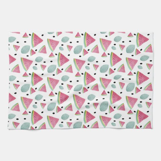 Wassermelone Scheiben Wasserfarbe Handgestrichen Geschirrtuch (Horizontal)