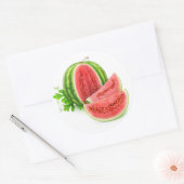 Wassermelone schneiden runder aufkleber (Umschlag)