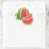 Wassermelone schneiden runder aufkleber (Tasche)