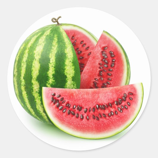 Wassermelone schneiden runder aufkleber (Vorderseite)