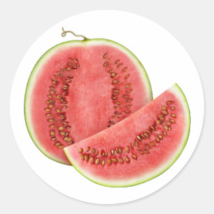 Wassermelone schneiden runder aufkleber