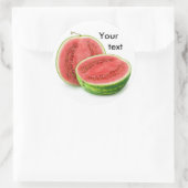 Wassermelone schneiden runder aufkleber (Tasche)