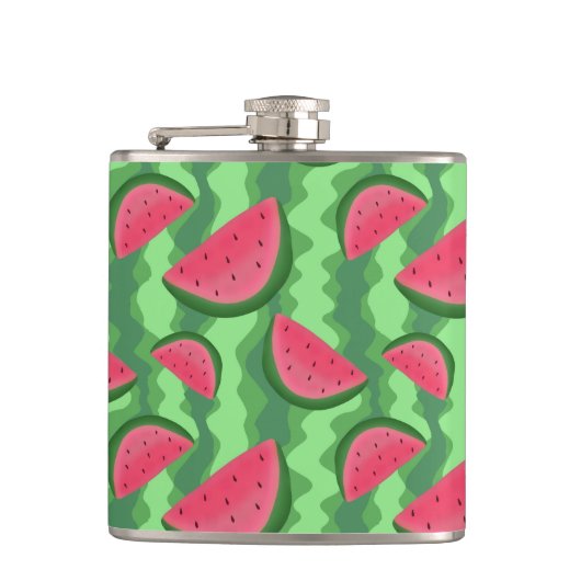 Wassermelone schneidet Muster Flachmann (Vorderseite)