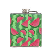 Wassermelone schneidet Muster Flachmann (Rückseite)