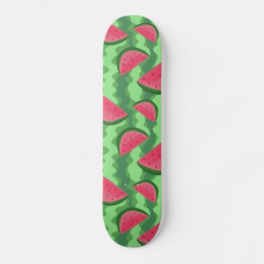 Wassermelone schneidet Muster Skateboard (Vorderseite)