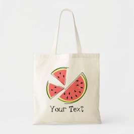 Wassermelone schneidet "Text" Taschentasche Tragetasche