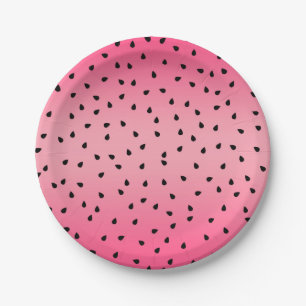 Wassermelone Schwarze Samen Sommer Stimmung Saftig Pappteller
