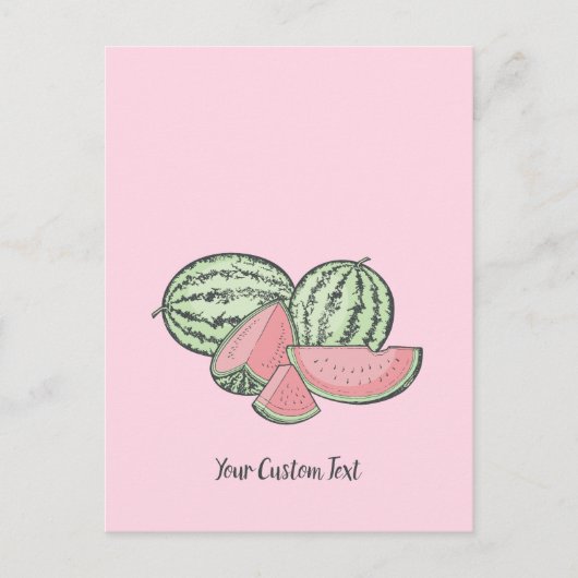Wassermelone Sketches Postkarte (Vorderseite)