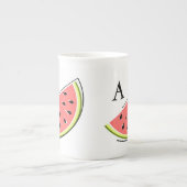 Wassermelone Slice 2 Monogramm Porzellantasse (Vorderseite)