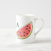 Wassermelone Slice 2 Monogramm Porzellantasse (Rechts)
