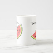 Wassermelone Slice 2 Monogramm Porzellantasse (Vorderseite)