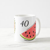 Wassermelone Slice Age 40 Kaffeetasse (VorderseiteRechts)