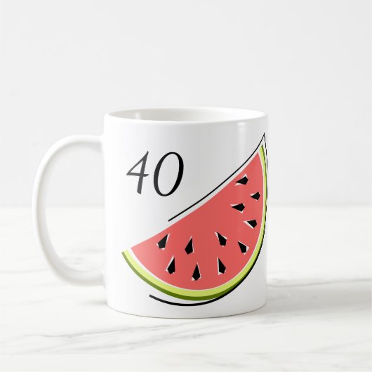 Wassermelone Slice Age 40 Kaffeetasse (Links)