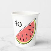 Wassermelone Slice Age 40 Pappbecher (Vorderseite)