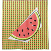 Wassermelone Slice Karo Duschvorhang (Vorderseite)