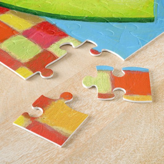 Wassermelone Slice mit Ant Funny Whimsischer Somme Puzzle (Seite)