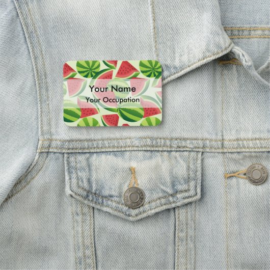 Wassermelone Slice Nahtloser Hintergrund Namensschild (Beispiel)