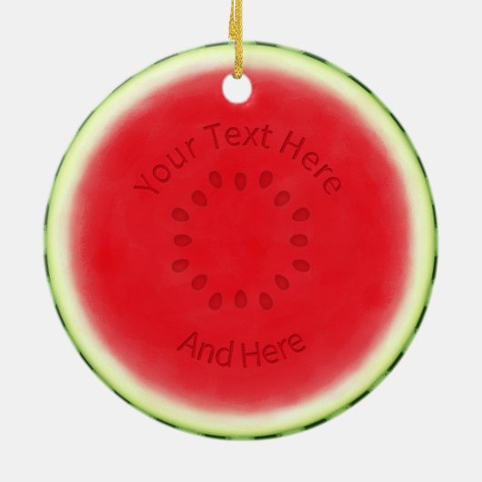 Wassermelone Slice Personalisiert Keramik Ornament (Hinten)