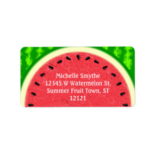 Wassermelone Slice Sommer Früchte mit Rind Adressaufkleber