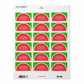 Wassermelone Slice Sommer Früchte mit Rind Adressaufkleber (Vorne)