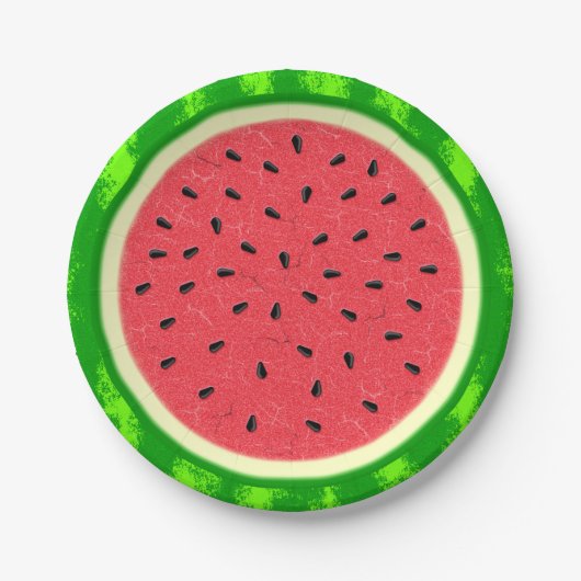 Wassermelone Slice Sommer Früchte mit Rind Pappteller (Vorderseite)