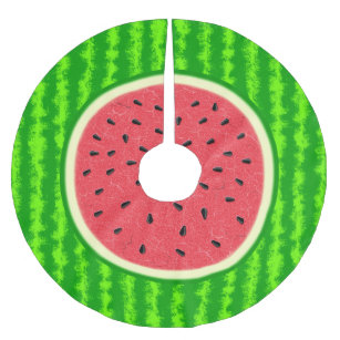 Wassermelone Slice Sommer Früchte mit Rind Polyester Weihnachtsbaumdecke