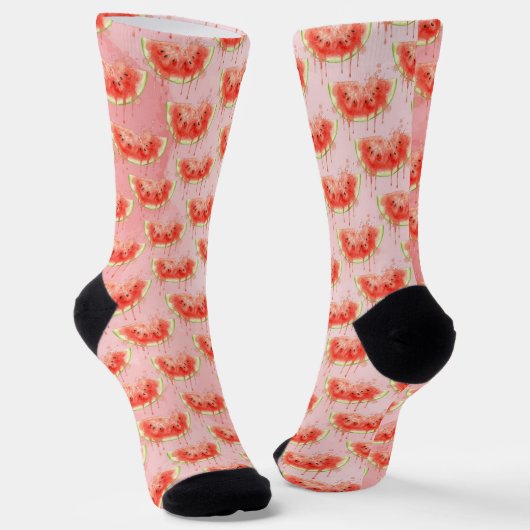 Wassermelone Socken (Gewinkelt)