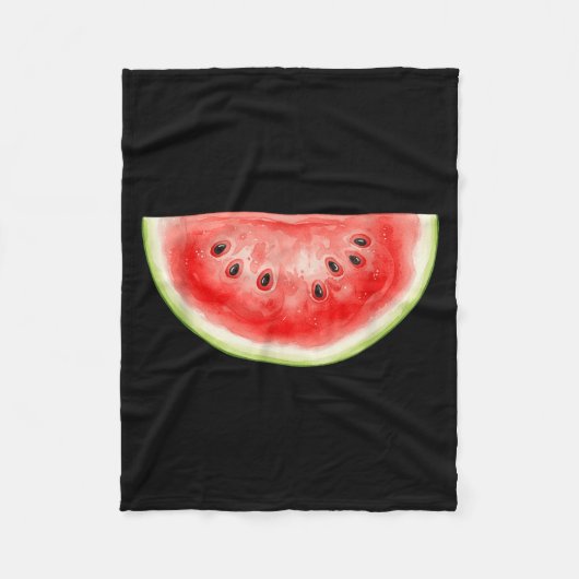 Wassermelone Sommer Aquarell Fruchtscheibe Saftig Fleecedecke (Vorderseite)
