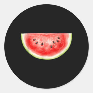 Wassermelone Sommer Aquarell Fruchtscheibe Saftig Runder Aufkleber