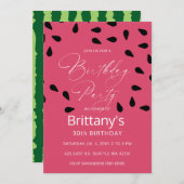 Wassermelone Sommer Geburtstagsfeier Einladung (Vorne/Hinten)