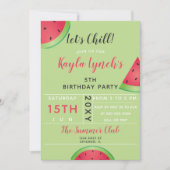 Wassermelone Sommer Geburtstagsfeier Einladung (Vorderseite)