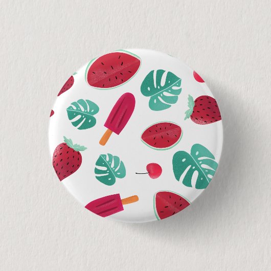 Wassermelone-Sommer-Knopf Button (Vorderseite)