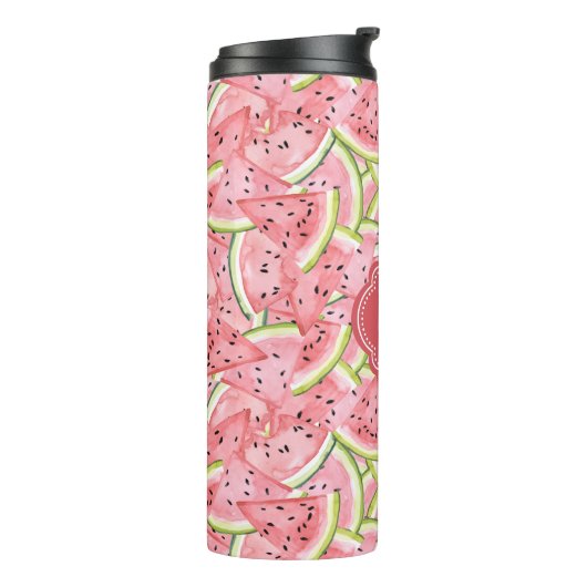 Wassermelone Sommer mit Custom Monogram Thermosbecher (Nach links gedreht)