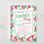 Wassermelone, Sommer Party Geburtstag Einladung (Vorderseite)