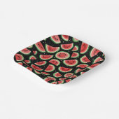 Wassermelone Sommer Party Juicy Wasserfarbe Schwar Pappteller (Gewinkelt)