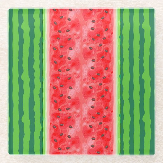Wassermelone Sommerfrüchte Glasuntersetzer (Vorderseite)