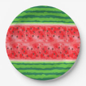 Wassermelone Sommerfrüchte Pappteller (Vorderseite)