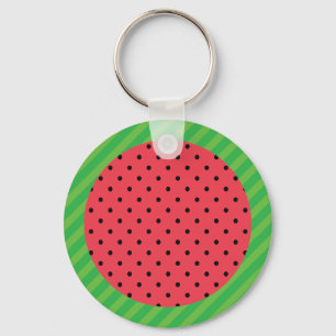 Wassermelone Sommerfrüchte rosa schwarze grüne Leb Schlüsselanhänger