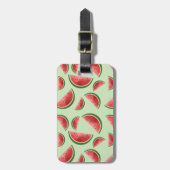 Wassermelone Sommerfruchtmuster auf grüner Farbe Gepäckanhänger (Vorderseite vertikal)