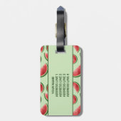 Wassermelone Sommerfruchtmuster auf grüner Farbe Gepäckanhänger (Rückseite vertikal)